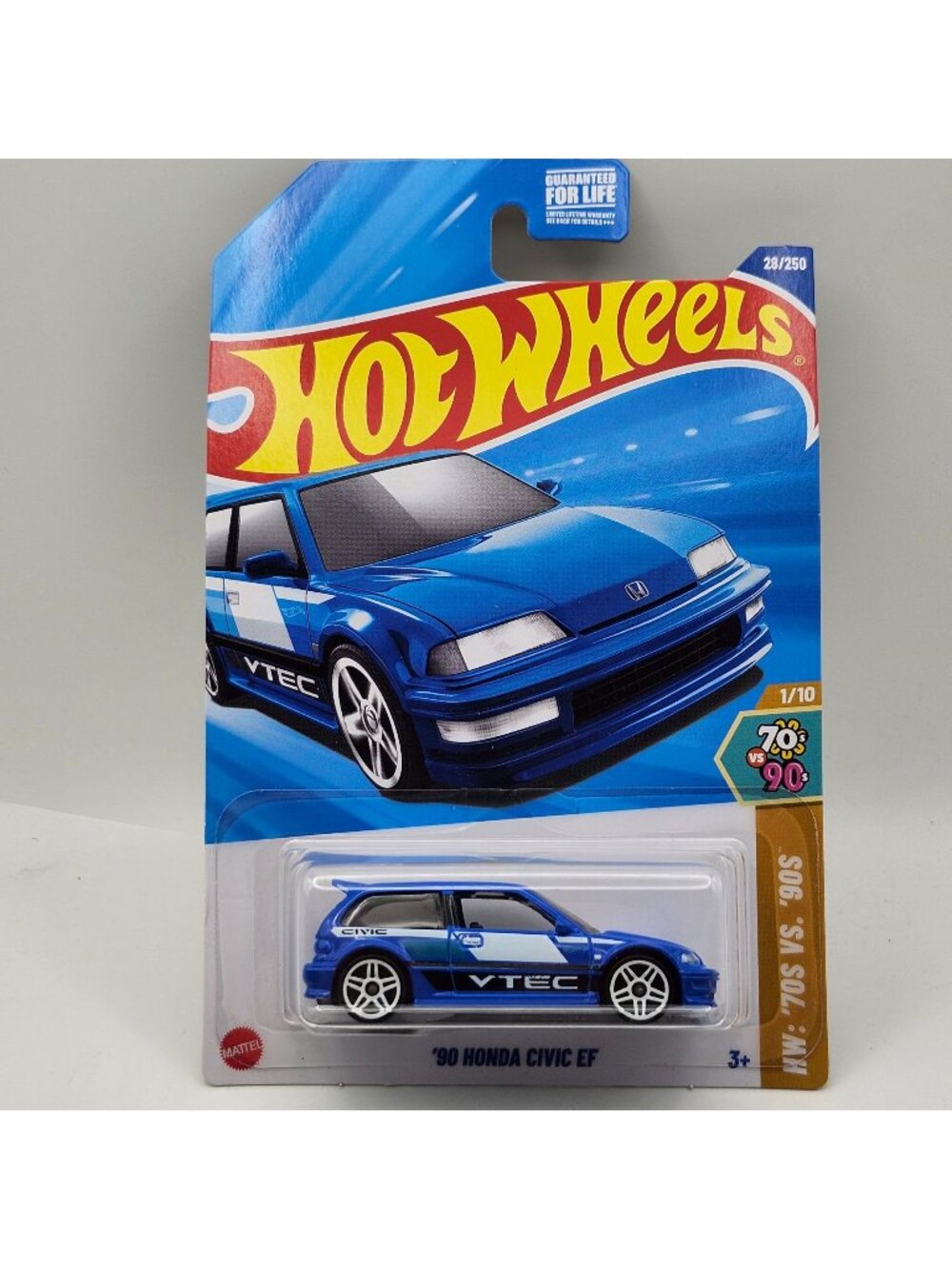 Hot Wheels 90 Honda Civic EF Blue HW 70s Vs 90s 1/10 28/250